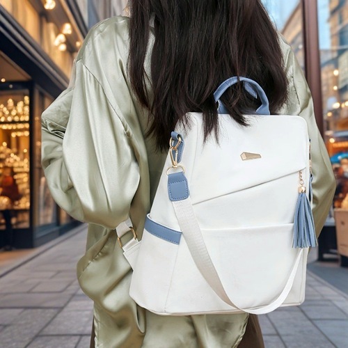 Cross-border simple solid color women's new fashion travel backpack two-in-one women's large capacity casual women's school bag