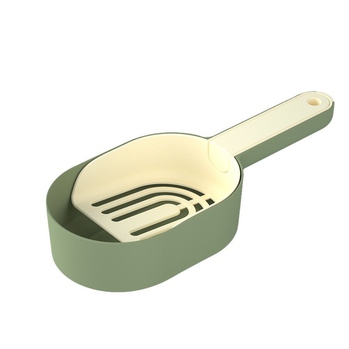 Dual-purpose detachable two-color multi-functional cat litter shovel shovel two-in-one portable cat poop shovel pet supplies wholesale