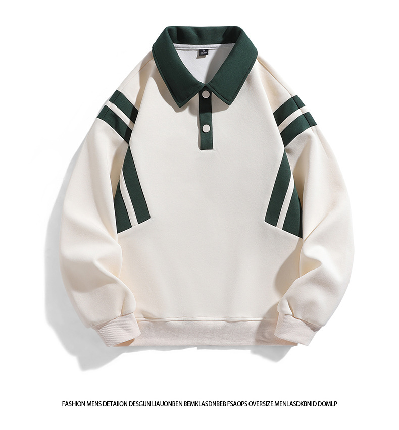 Sweat à capuche à revers ample et patchwork de couleurs pour hommes, nouvelle tendance de la marque tendance ins pour l'automne_voghion.com