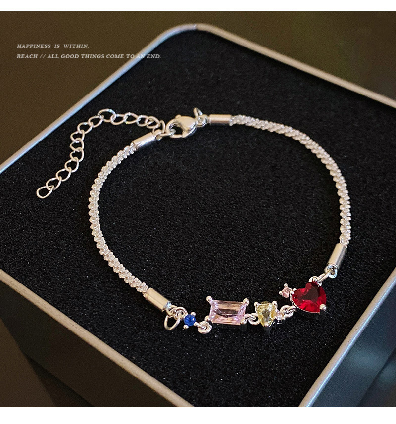 Fashion Heart Shape Copper Plating Zircon Bracelets