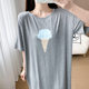 Modal Pregnant Women's Nightdress Breastfeeding Dress Summer Thin Breastfeeding Clothes Pajamas Skirt Summer Wear-Free Bra