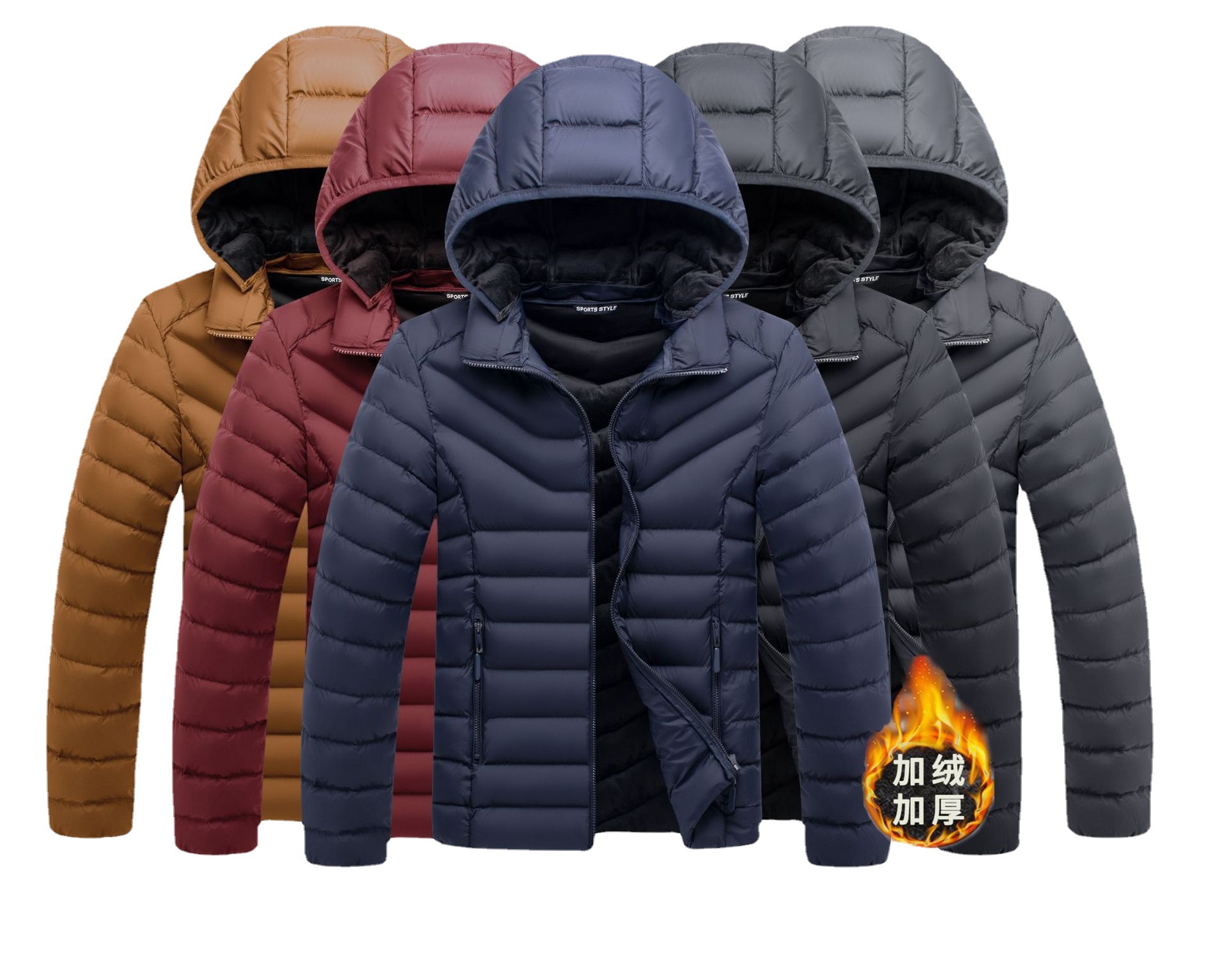 Chaqueta de algodón acolchada transfronteriza para hombres de invierno forrada de lana más tamaño para hombres de costilla abrigo de algodón acolchado raqueta abrigo de algodón acolchado fábrica al por mayor 86306