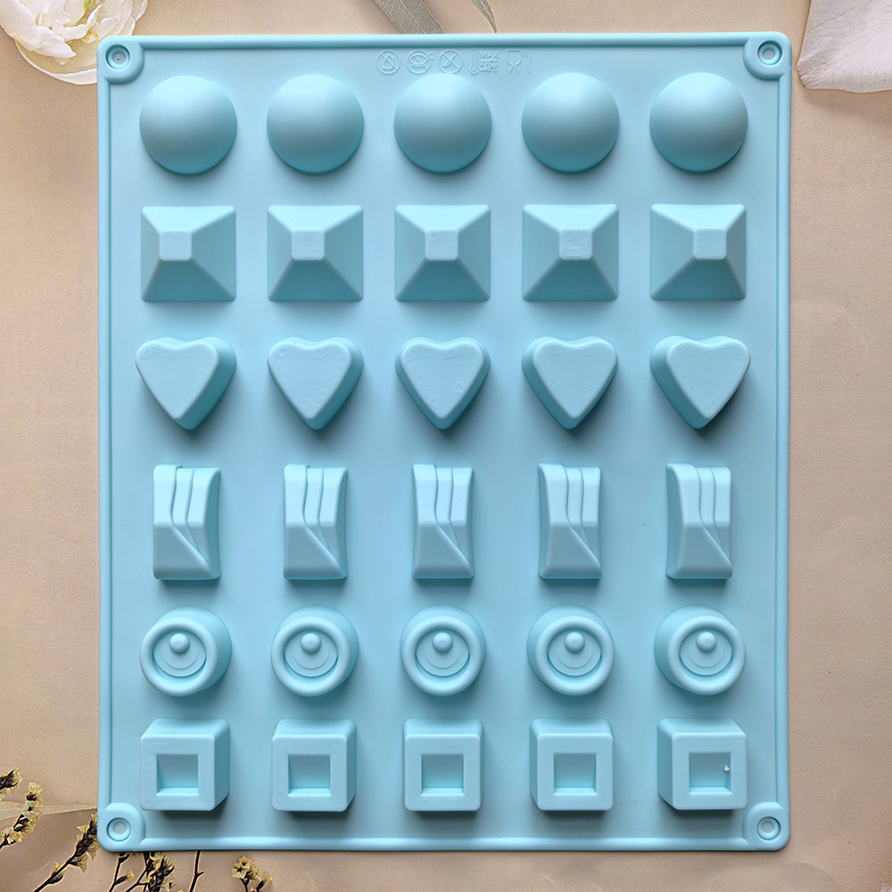 Silicone 30 con 6 conjuntos de molde de chocolate helado gelatina pudín jabon molde de pastel herramientas de horneado 121