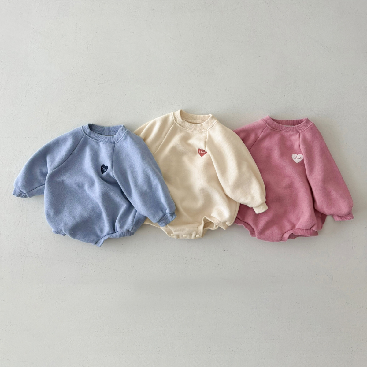 新生儿衣服春秋装男女宝宝爱心字母印花包屁衣婴儿连体衣卫衣爬服