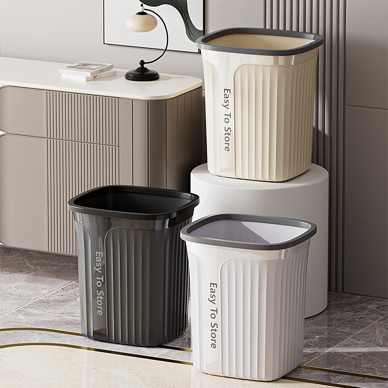 Light luxury lidless large trash can, square shape, large capacity, for home kitchen, extra-large 20-liter sanitary bin, classroom waste bin Light luxury lidless large trash can, square shape, large capacity, for home kitchen, extra-large 20-liter sanitary bin, classroom waste bin