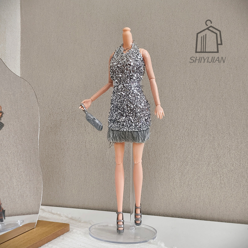 30cm Barbie Doll Dress Evening Gown Sequin Dress Dress-Up Princess Outfit Foreign Trade 30cm Barbie Doll Dress Evening Gown Sequin Dress Dress-Up Princess Outfit Foreign Trade
