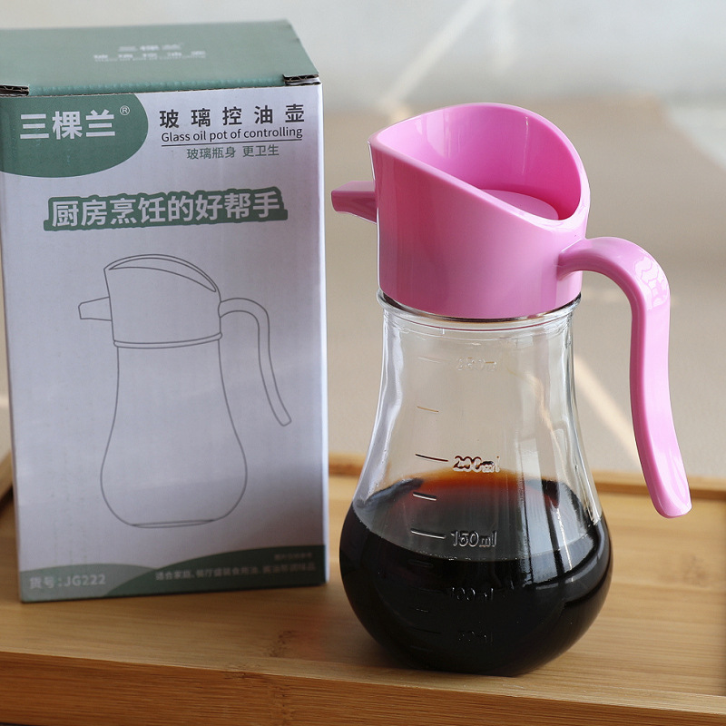 Set de botellas de aceite y vinagre de vidrio azul, accesorios de cocina