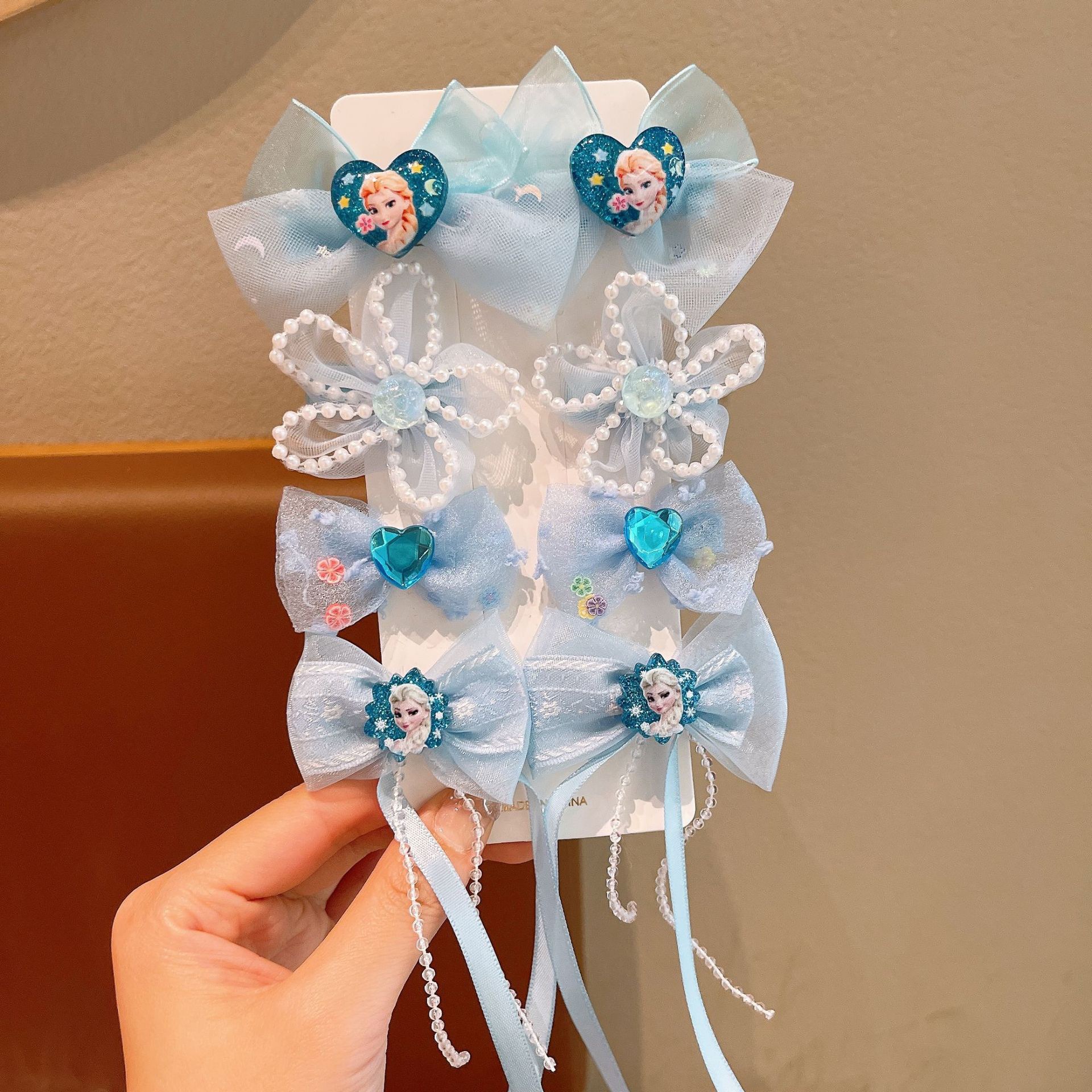 Horquilla de hielo y nieve para niños Aisha Princess bowknot borla horquilla niña Romance clip dulce flequillo accesorios para el cabello