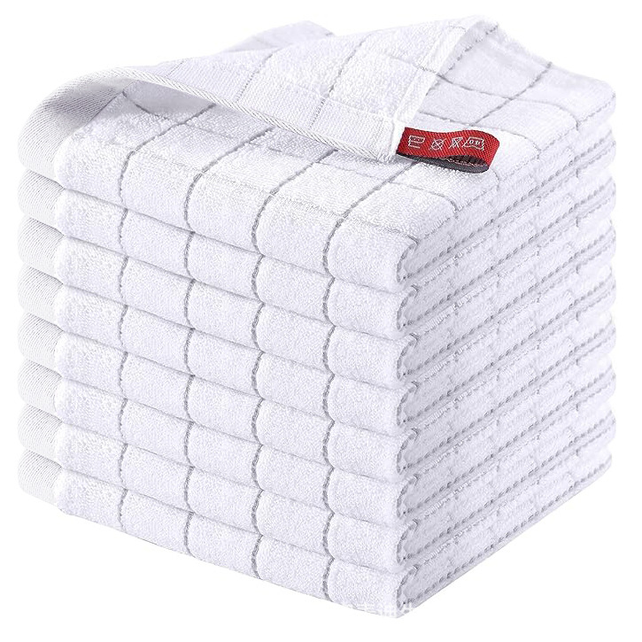 Fabricantes al por mayor toallas de platos de cocina algodón cuadrado transfronterizo amazon caliente toallas cuadradas suaves absorción de agua
