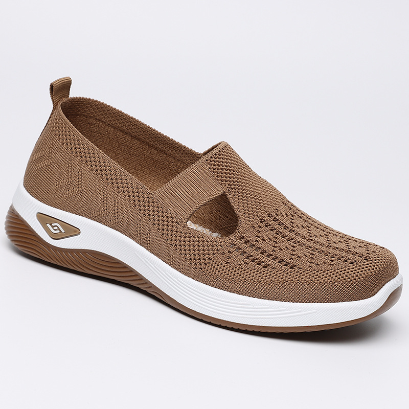 Zapatos de mujer hechos a medida, zapatos planos sin cordones de tejido ligero para mamás, directamente del fabricante, zapatos de tela ligeros y cómodos para mujer.