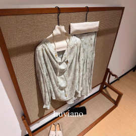 深圳南油2025早秋新款中国风天丝亚麻混纺半裙上衣套装