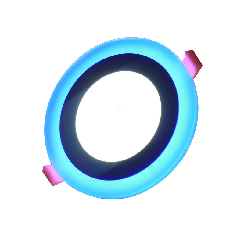 Two-color cross-border LED thin panel light round panel light kitchen downlight ceiling light bedroom manufacturers embedded bright