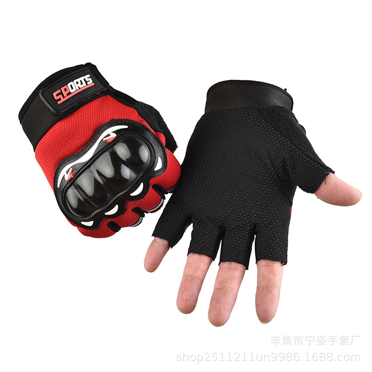 Motocicleta medio dedo guantes hombres antideslizante protector resistente al desgaste motocicleta bicicleta entrenamiento táctico medio dedo guantes deportivos mujeres