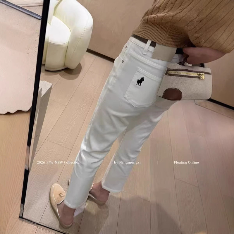 High-Waisted Slim-Fit Non-Transparent Summer Thin White Straight-Leg Jeans for Women, 2026 New Spring and Autumn Cropped Cigarette Pants High-Waisted Slim-Fit Non-Transparent Summer Thin White Straight-Leg Jeans for Women, 2026 New Spring and Autumn Cropped Cigarette Pants