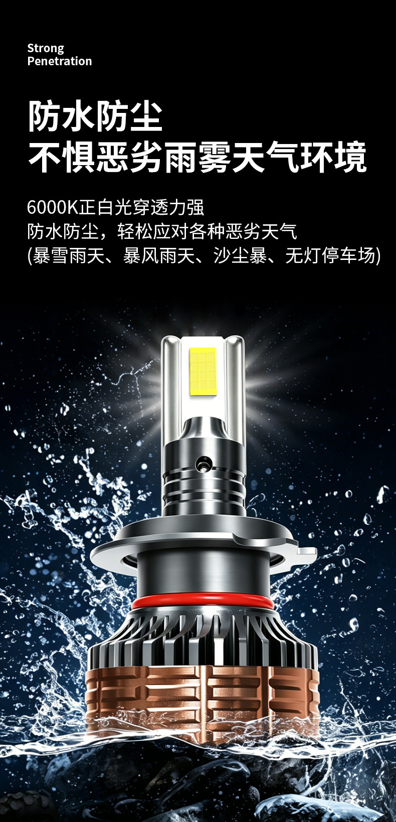 Snowlite Led Headlights H7H4H11 Ultra-Bright Spotlight 90W Strong Light Integrated High and Low Beam Car Light Modification and Upgrade Model