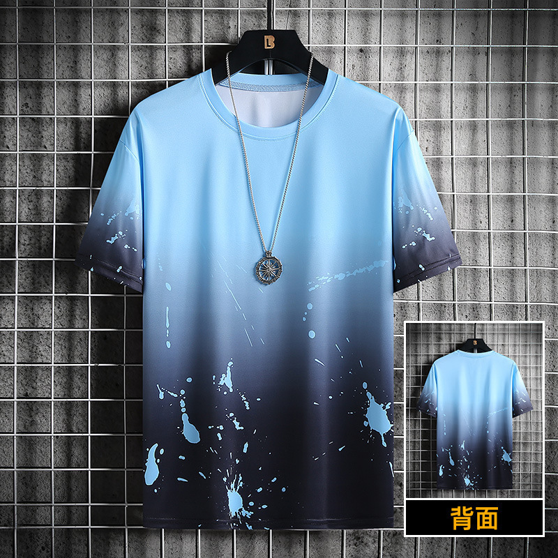 2023 nuevo verano de hombre camiseta de manga corta camiseta de moda suelta camiseta de media manga gradiente ropa de hombre ropa de moda para hombres