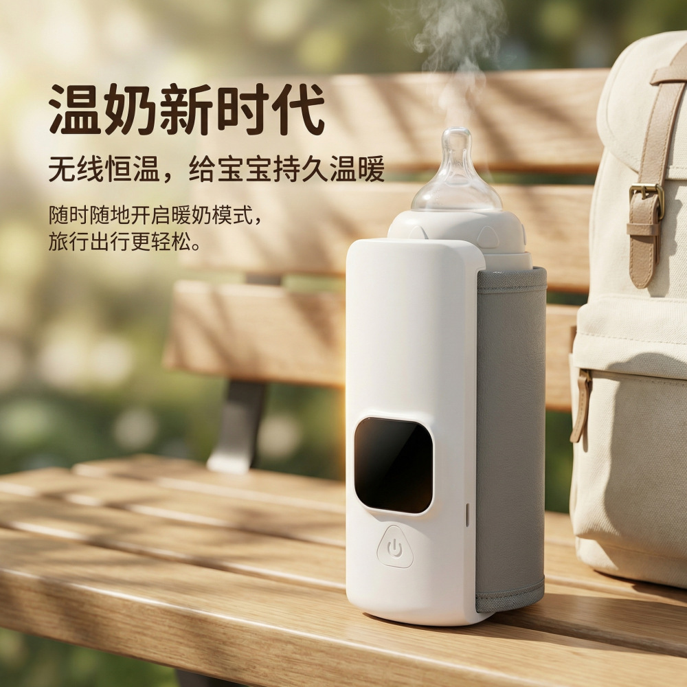 Cross-Border Wireless Constant Temperature Milk Warmer, Rechargeable Baby Milk Warmer, Outdoor Bottle Heating Cover, Portable Milk Warmer
