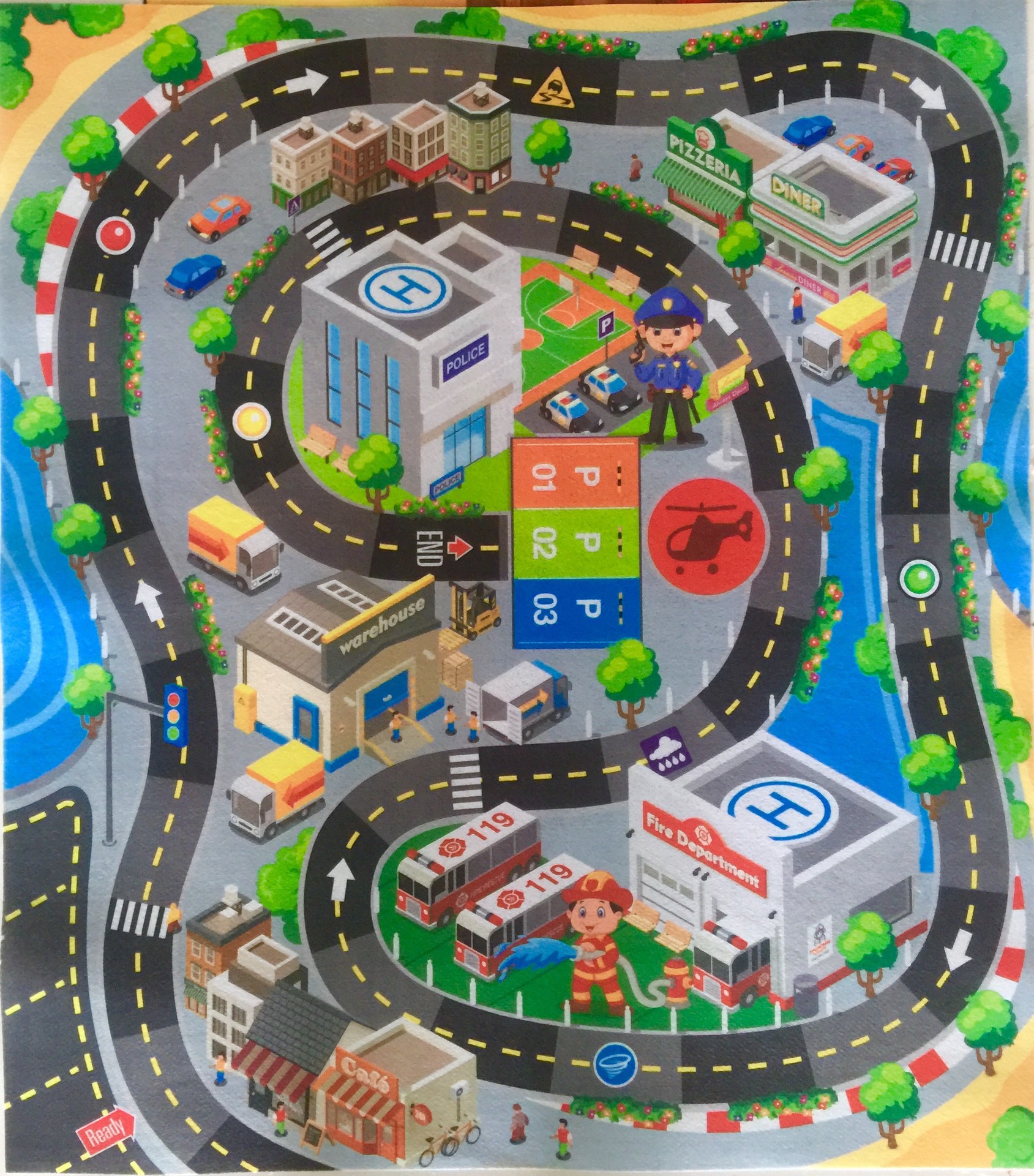 街景無紡布地圖情景地毯70*80cm 合金車贈品配套地圖來圖來樣定制