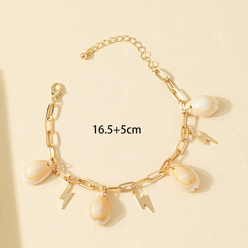 Simple Geometric Handmade Shell Lightning Bracelet display picture 2