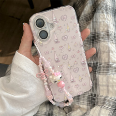 闪片爱心长帽凯蒂猫适用iPhone16苹果15ProMax/14/13手机壳少女心