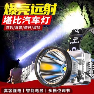 Led Headlight, Strong Light, Long-Range, Rechargeable, Waterproof, Ultra-Bright Head-Mounted Night Fishing Lamp, Miner's Lamp, Ultra-Long Life Flashlight