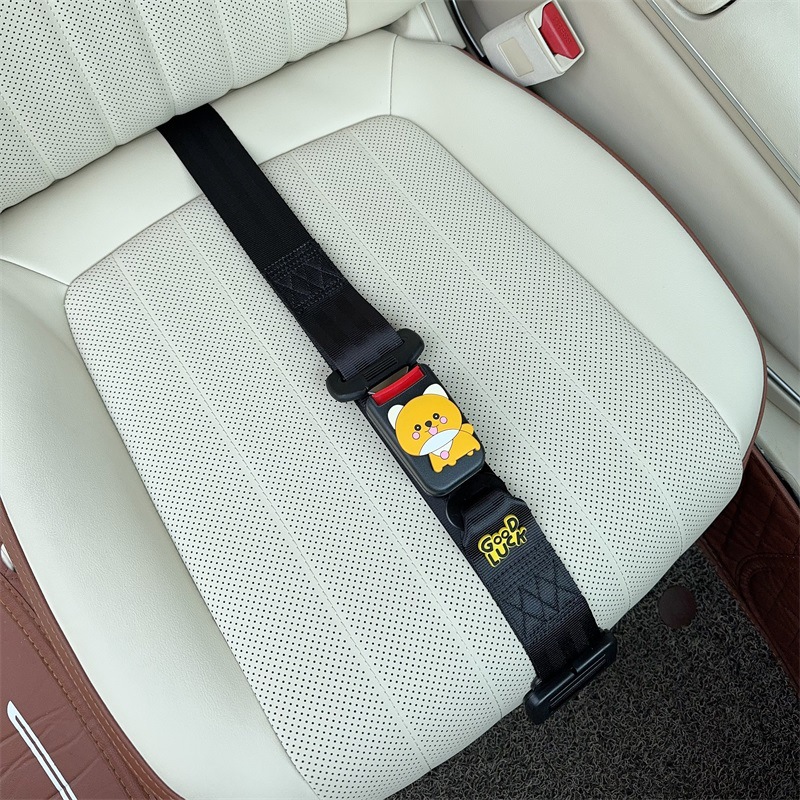 Car seat belt | Katong Women Car Front - three-point-anti-strangling-seatbelt-black-dog
