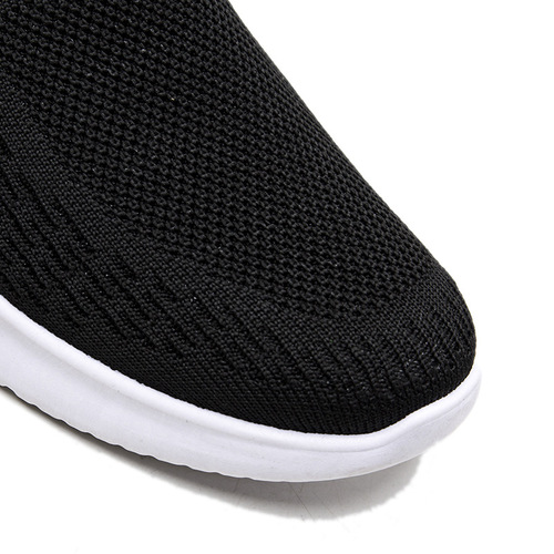 Men's Slip-On Lazy Student Shoes with Flyknit Mesh Mouth Sports Shoes Breathable Lightweight Running Casual Trendy Shoes
