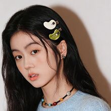 Tagi.同款复古捷克钻镶嵌彩色醋酸材质刘海夹可爱腰果侧边碎发夹