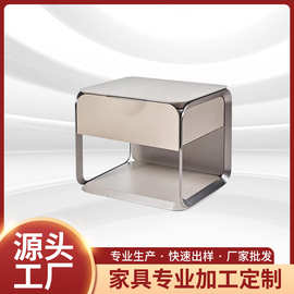 意式极简床头柜简约现代实木烤漆网红设计师款轻奢高档床边柜家用