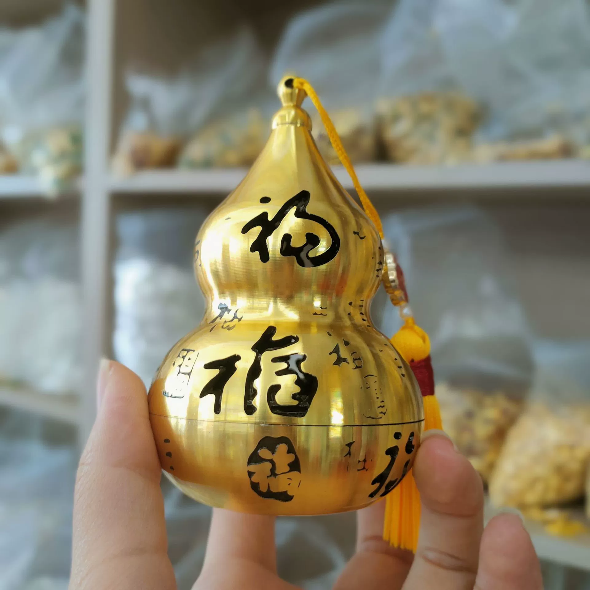 Vietnamese sand gold electroplating real gold copper alloy gourd incense burner Chinese sandalwood burner ornaments e-commerce live broadcast factory wholesale