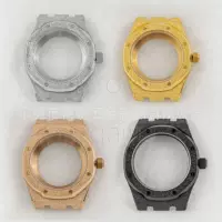 Часы Аксессуары для корпуса 42mm Крем Золотая оболочка Королевский дуб нержавеющая сталь адаптация с механизмом NH35 NH36