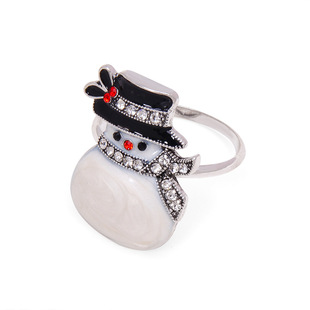 Cross-Border E-Commerce Christmas Snowman Napkin Ring Table Decoration Dot Diamond Western Table Christmas Napkin Ring Wholesale
