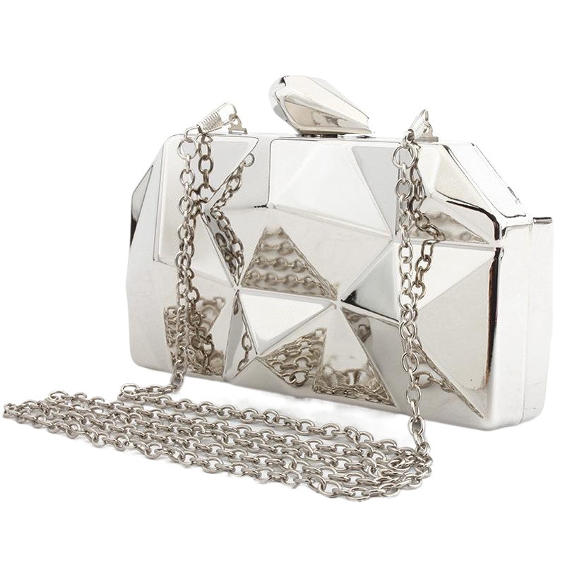 Women's bag 2018 new European and American metal hand-held evening bag fashionable crossbody chain shoulder banquet dress bag wholesale