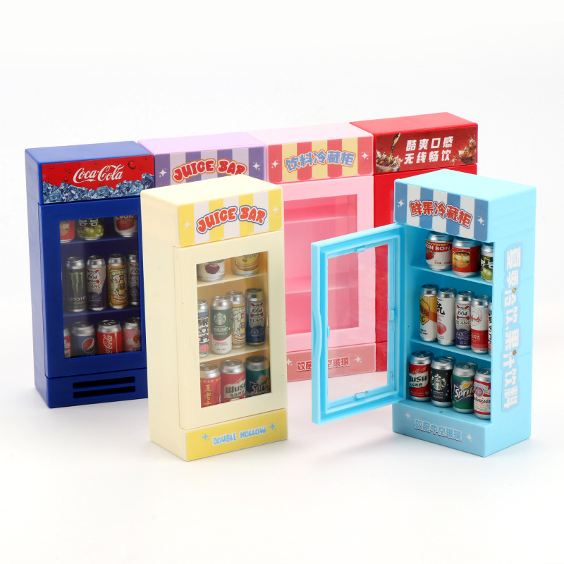 模擬ミニ冷蔵庫冷凍庫飲料機モデルミニチュア食品おもちゃスーパーマーケットの装飾品子供用ままごとおもちゃ|undefined