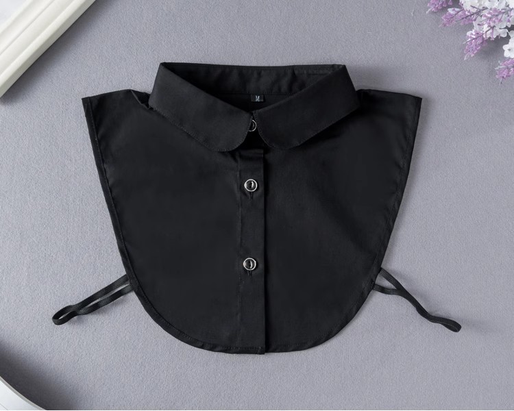 Camisa collar de cuello falso de las mujeres collar de camisa de cuello falso de algodón de poliéster collar de soporte decorativo collar puntiagudo collar falso accesorios transfronterizos