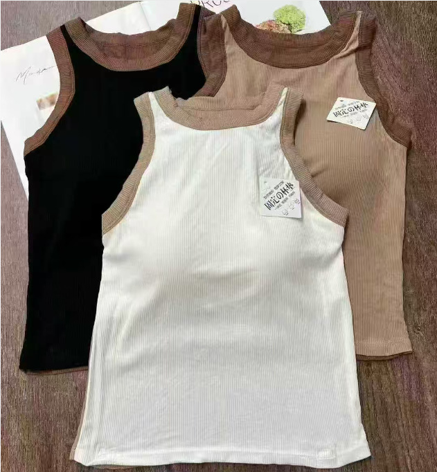 581 # una sola almohadilla de pecho hermosa espalda de diseño de pecho anti-luz ropa interior chica sin mangas adelgazante base hombro ancho espalda