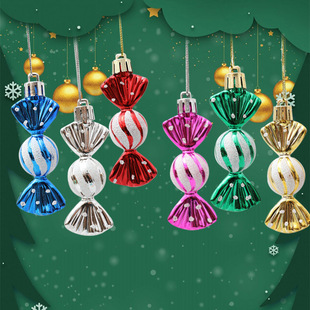 Christmas Tree Pendant Color Small Round Candy Christmas Decoration Gift Box Electroplated Candy Props Window Counter Ornaments