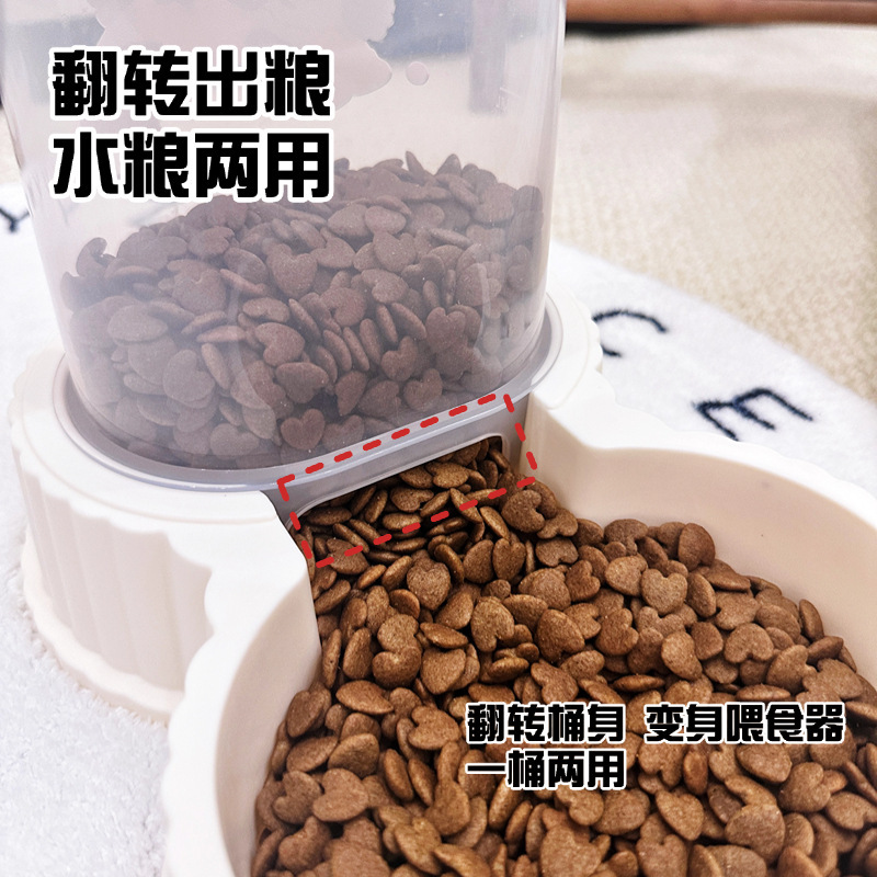 宠物喂食器自动喂食器大容量狗狗猫咪饮水机两用不插电狗粮储粮桶|undefined