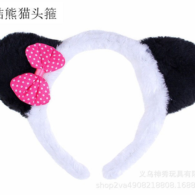 1 61 rendimiento diadema animal de dibujos animados de peluche tocado diadema conejo gato vaca Tigre ovejas Orejas de conejo