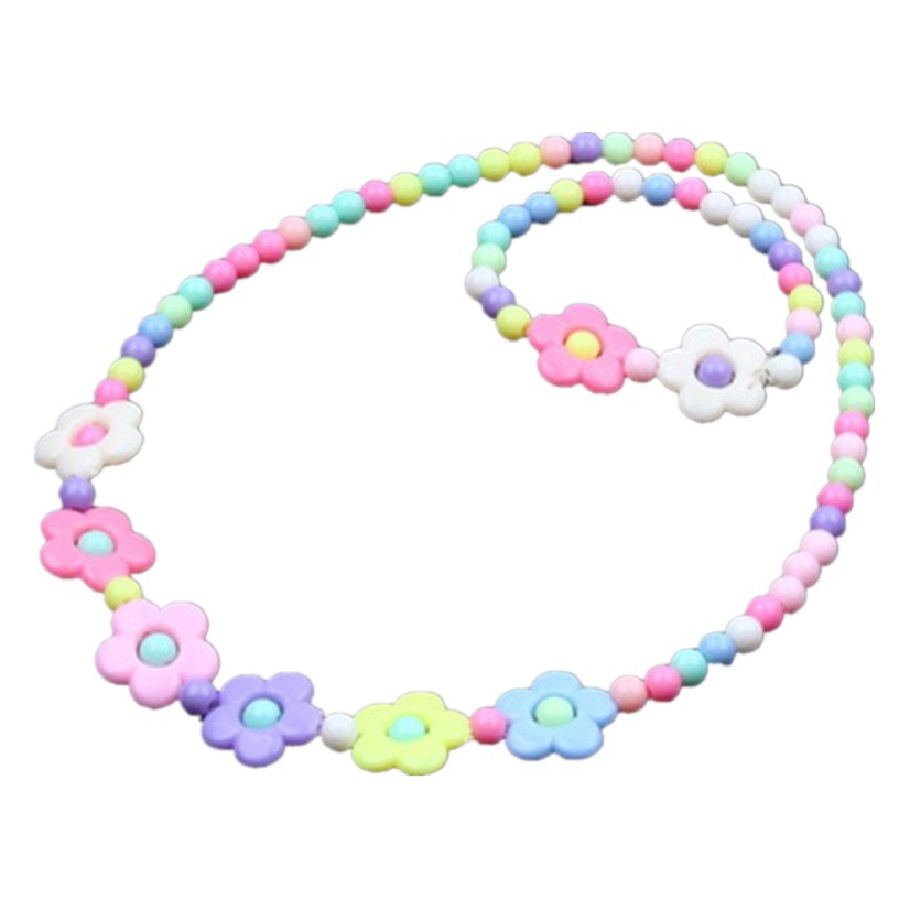 2021 New Korean fashion Children's trinkets spring color necklace candy color jewelry girl bracelet