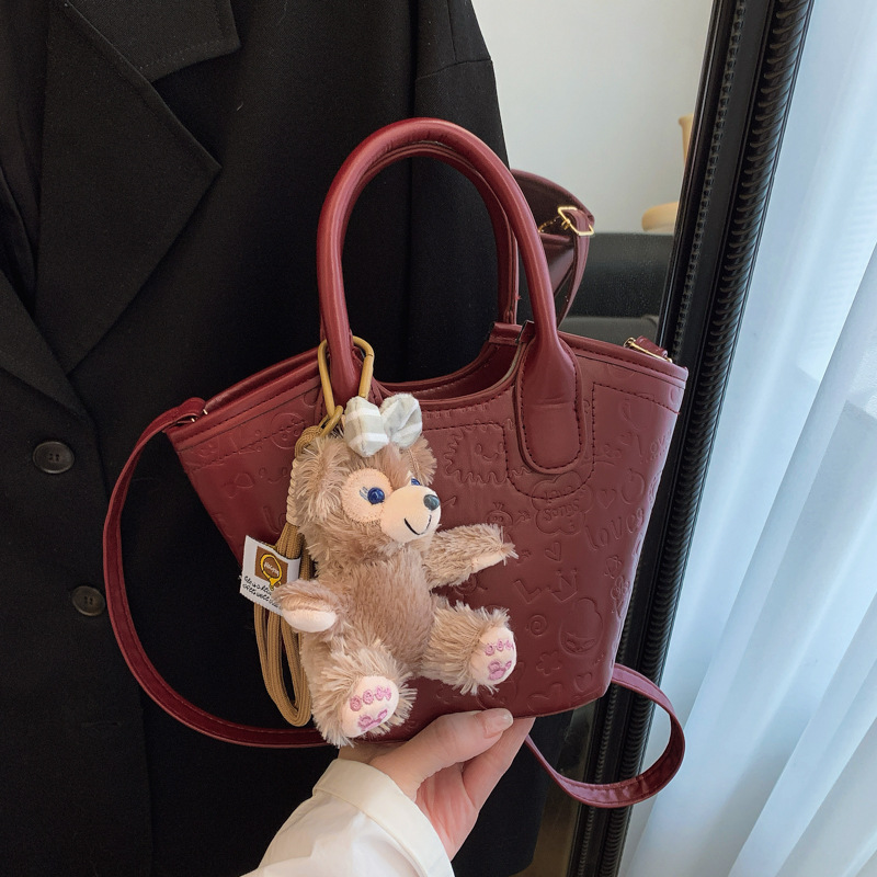 Embossed Summer Bucket Bag For Women Versatile Crossbody Handbag_voghion.com