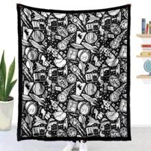 一件起发画画毯子 DIY Coloring Blanket 手工彩色画笔填色毯X