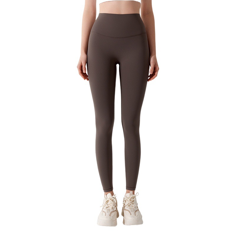 Pantalones de yoga antibacterianos, de cintura alta, ajustados, realzan los glúteos, pantalones deportivos para mujer con sensación de desnudez, sin líneas incómodas, pantalones de fitness, ropa de yoga