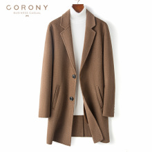 冬季毛呢大衣男士帅气修身全羊毛羊绒双面呢子羊毛中长款风衣外套