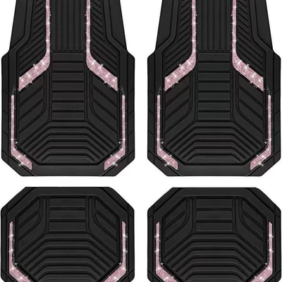 Avtomobil döşəmə paspasları — dirt-blocking mats, available for dropshipping - sequin-style-13-3344cmrear-row-two-piece-setcrystal-velvet