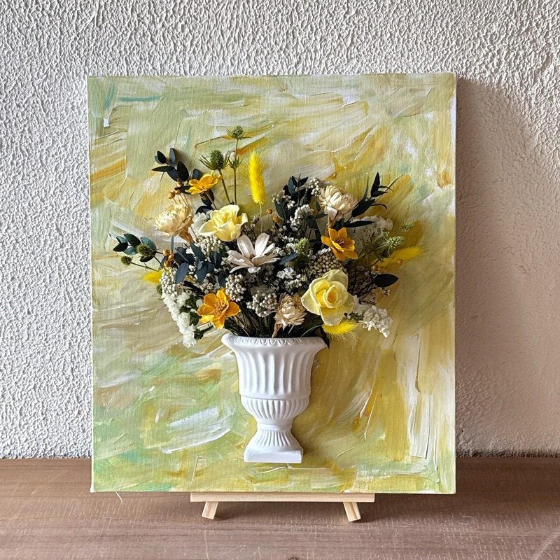 立体フランス油絵フラワーアレンジメント diy 不滅の花石膏装飾品チームビルディング手作り活動不滅の花フォトフレームサロン|undefined