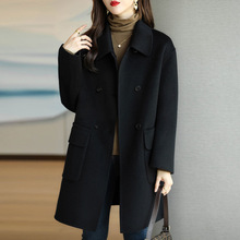 加棉毛呢外套女2022秋冬新款加厚韩版修身显瘦中长款呢子大衣