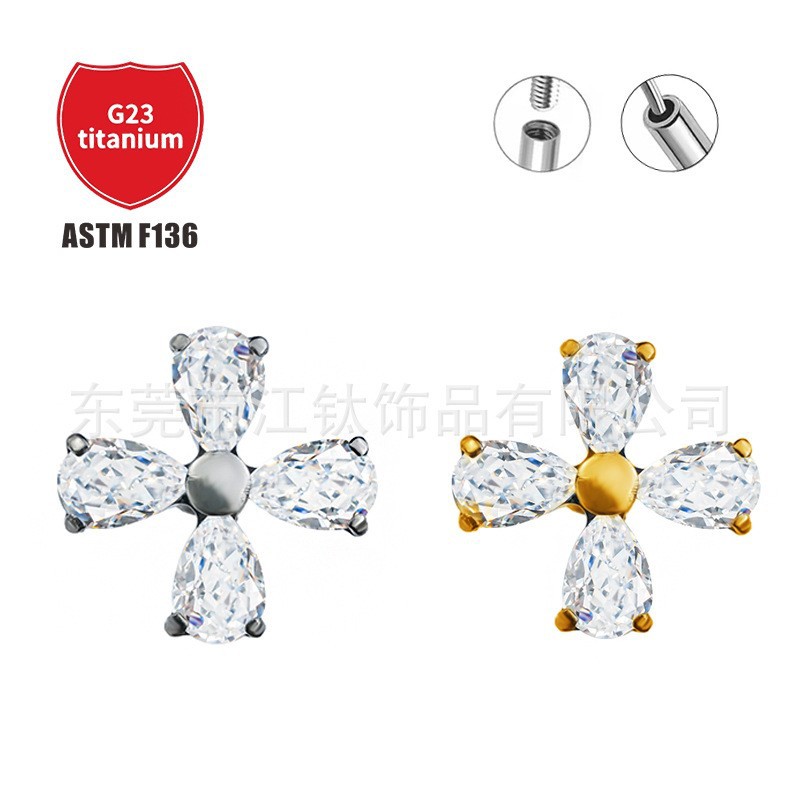 Pointed titanium steel lip stud product view