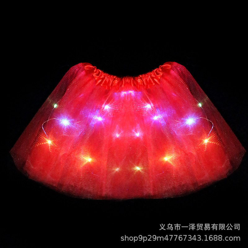 儿童演出服装道具女童纱裙天使发光翅膀闪光天使蝴蝶裙20灯三件