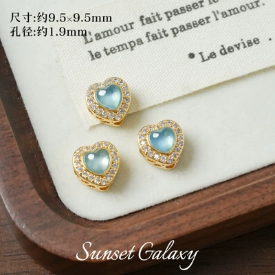 Zərgərlik ara hissələri Aquamarine Spacer Beads Pearl - a-heart